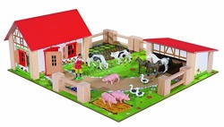 Drewniana Farma Dla Dzieci z Figurkami Zwierząt Eichhorn